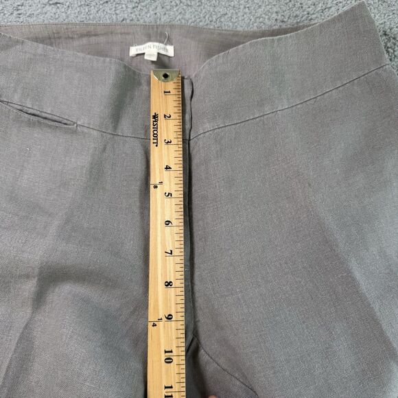 Eileen Fisher Pants Women S Grey Linen Wide Leg Casual Summer Casual - Picture 6 of 11